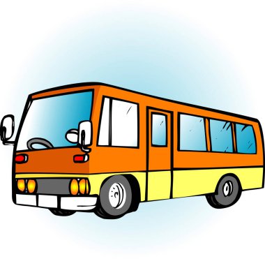 Çizgi film otobüsünün çizimi