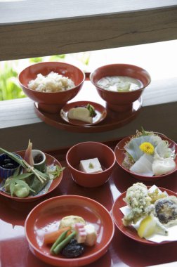 Lezzetli Asya mutfağına yakın çekim