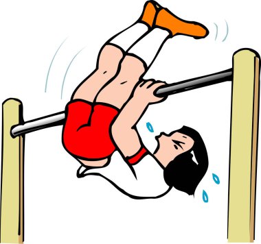 Jimnastik yapan bir adamın tasviri