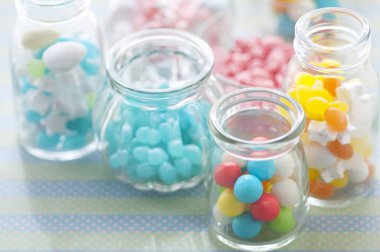 Renkli tatlı şekerler Yakından bakınca