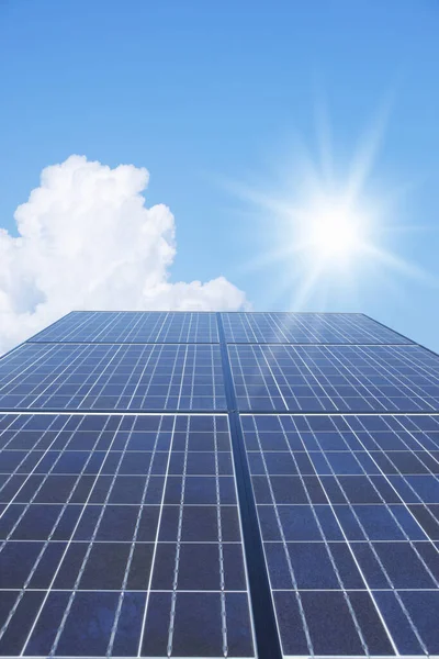 Solar Panels Blue Sky Background — Stock Photo, Image