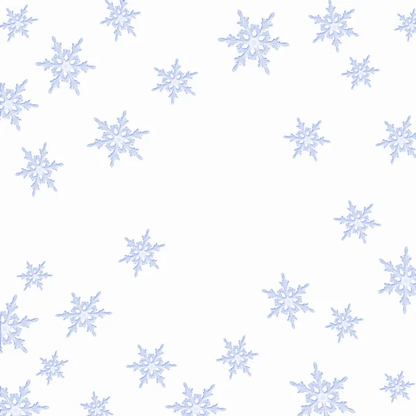 Naadloze Winterachtergrond Met Sneeuwvlokken Illustratie — Stockfoto