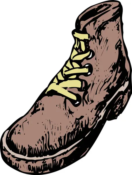drawing of brown leather shoes