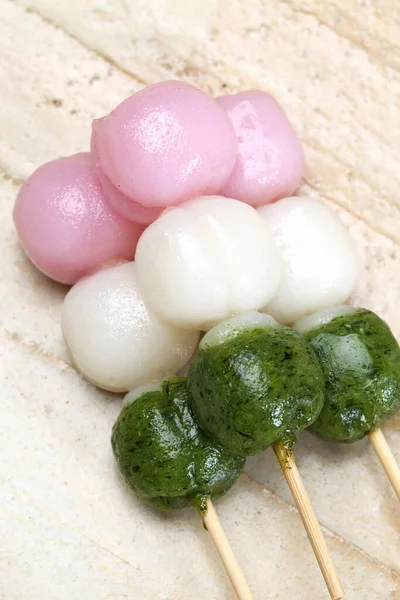 Pyszne Japońskie Dango Słodkie Jedzenie Japonii — Zdjęcie stockowe