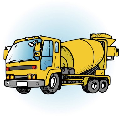 Ağır bir kamyonun karikatür çizimi