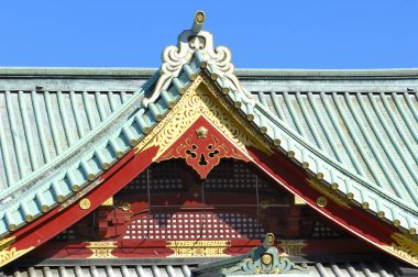 Şehrin geleneksel tapınak çatısı manzarası