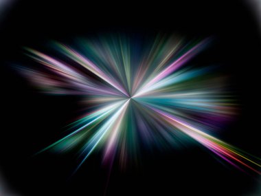 Işık parçacık izleri. Parlayan parçacıkları ve çizgileri olan ışık patlaması yıldızı. Güzel hareketli soyut ışın arkaplanı.