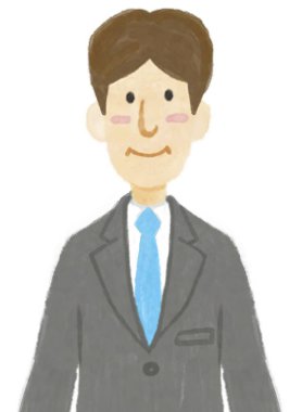 Beyaz arkaplanda takım elbiseli iş adamı, illüstrasyon ya da ikon adam.