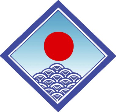 Japon tarzı kırmızı güneş ve... 