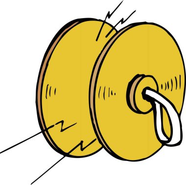 Beyaz saplı bir çift altın ziller birbiriyle çarpışıyor. 