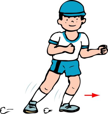 running boy   isolated on white background 