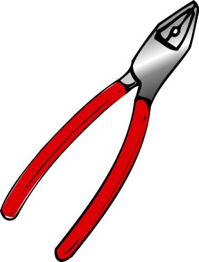 Kırmızı tırnak makası, beyaz arkaplanda illüstrasyon  