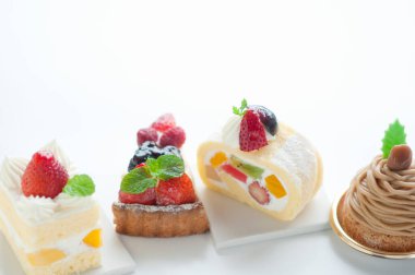 Taze dutlu çeşitli lezzetli kekler. Tatlı tatlılar