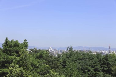 Japonya 'da modern mimarinin parlak şehir görüşü.