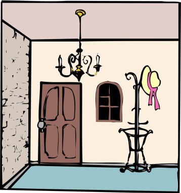Bir odanın vektör karikatür çizimi 