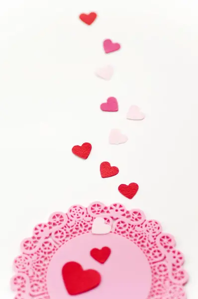 Fond Papier Rouge Forme Coeur Carte Saint Valentin Saint Valentin — Photo