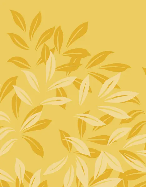 Листья Плавный Узор Желтом Фоне — стоковое фото