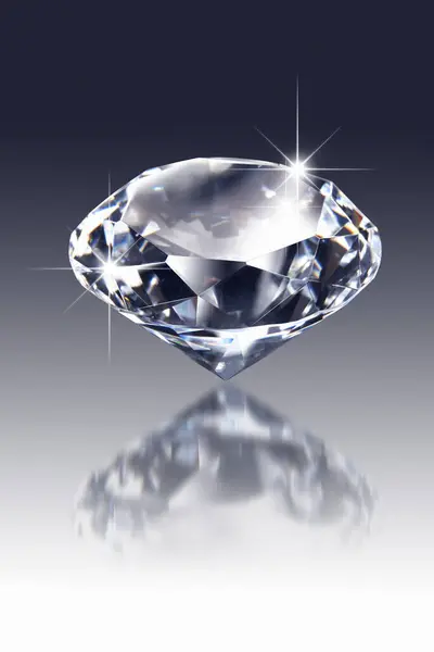 Diamante Sobre Fondo Gris — Foto de Stock