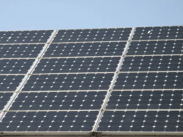 Panele Słoneczne Koncepcja Energii Elektrycznej — Zdjęcie stockowe