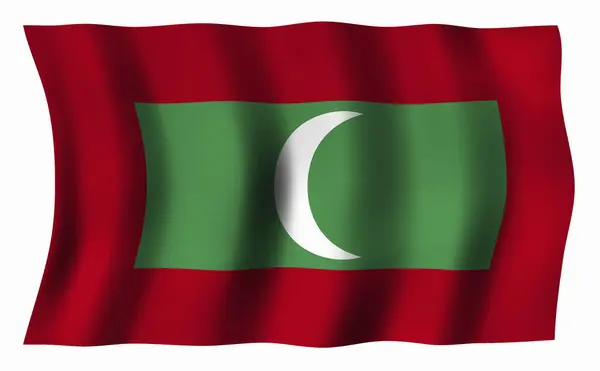 Εθνική Σημαία Των Μαλδίβων — Φωτογραφία Αρχείου