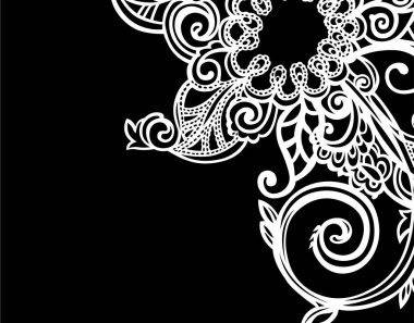 Çiçek elementleri ve doku içeren soyut arkaplan