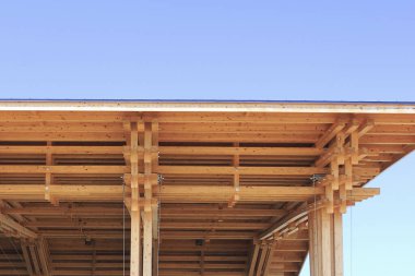 ahşap bina condtruction yakın çekim görünümü