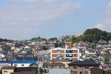 Asya 'daki çatıların havadan görünüşü 