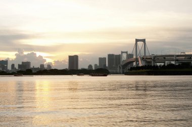 Odaiba, Japonya 'da güzel bir gün batımı