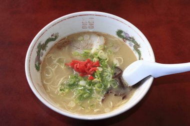 close up view of delicious asian noodles