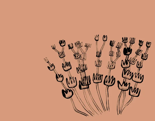 Иллюстрация Ручной Рисунок Фона Цветов Цветочная Текстура — стоковое фото