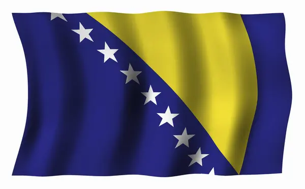 National Flag Bosnia Herzegovina — Stock Photo, Image