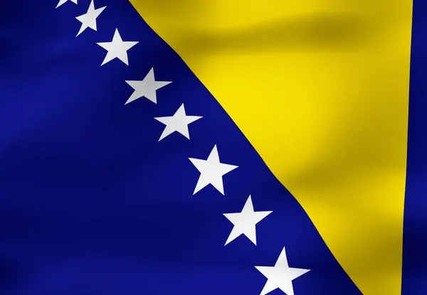 National Flag Bosnia Herzegovina — Stock Photo, Image