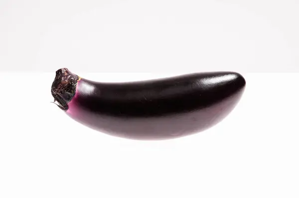 Fresh Ripe Purple Eggplant White Background — 스톡 사진