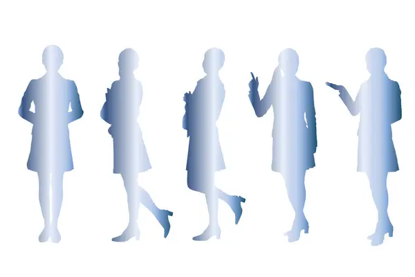 Silhouettes Businesswomen Isolated White Background — Stock Photo, Image
