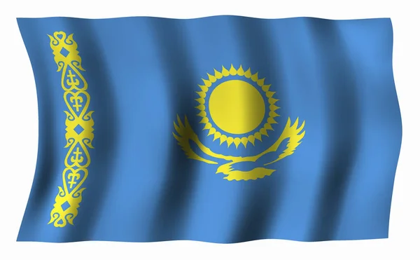 Bandeira Cazaquistão Com Textura Dourada Ilustração Vetorial — Fotografia de Stock