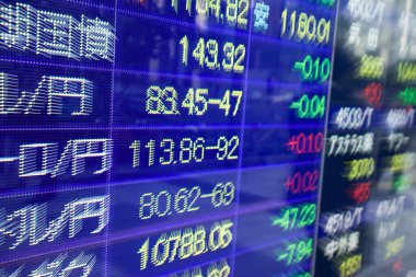 Borsa veya ticaret grafiği. finansal yatırım konsepti. Ekonomik trendler iş fikri için arka plan. Soyut finans arkaplanı