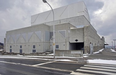 Esashi şehrinde modern mimari, Hokkaido, Japonya