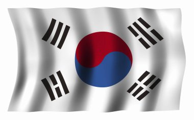 Güney Kore ulusal bayrağı.