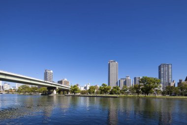 Modern şehir zamanı arka plan görüntüsü, şehir konsepti 