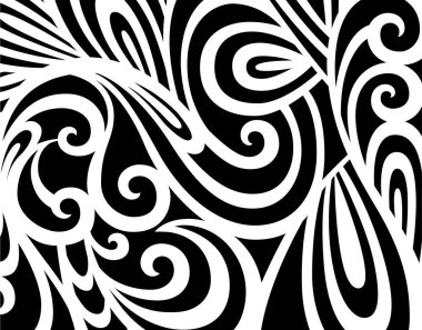 Tasarımınız için soyut siyah beyaz desen