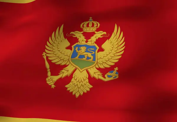 Bandeira Nacional Montenegro — Fotografia de Stock