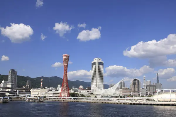 Osaka Stadsbild Blå Molnig Himmel Japan — Stockfoto