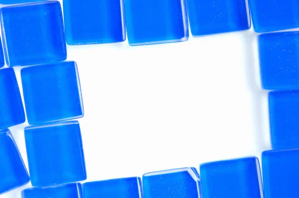 Cubos Plástico Azul Sobre Fondo Blanco — Foto de Stock