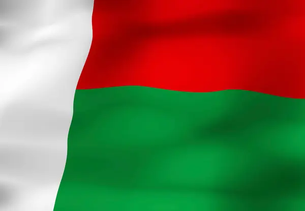 Εθνική Σημαία Της Μαδαγασκάρης — Φωτογραφία Αρχείου