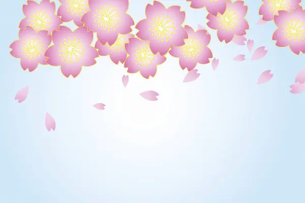 seamless pattern with pink cherry blossom flowers