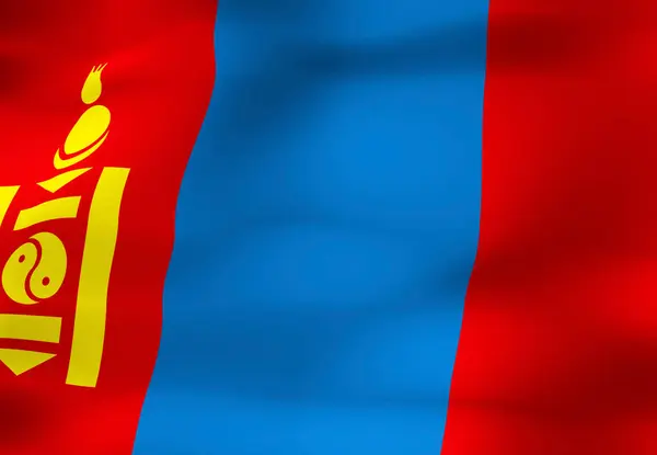 Národní Vlajka Mongolsko — Stock fotografie