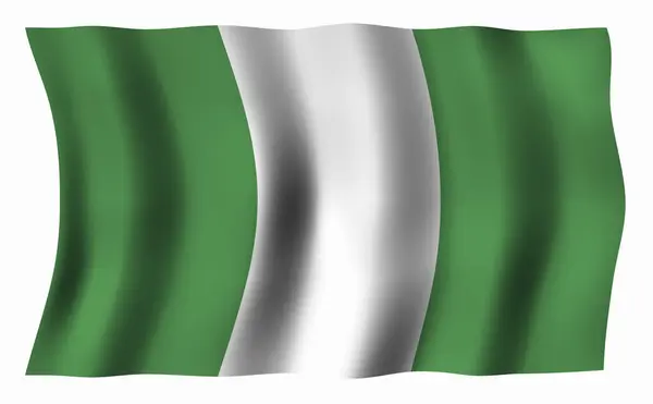 Bandiera Della Nigeria Sfondo Bianco — Foto Stock