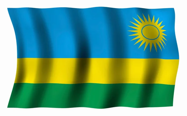 Bandiera Del Ruanda Bandiera Nazionale Isolata — Foto Stock