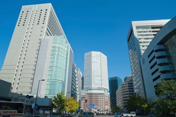 Japonya Nın Osaka Şehrindeki Modern Binalar — Stok fotoğraf