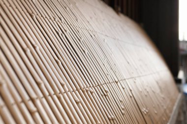 üç geleneksel Japon bambu hasırı. 